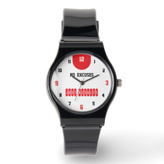 No Excuses Just Results White Horloge
