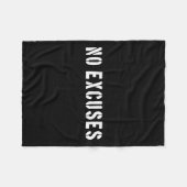 No Excuses Motivational Quote  Fleece Deken (Voorkant (Horizontaal))