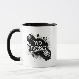 No Excuses Mug – Bold Motivational Coffee Cup Mok