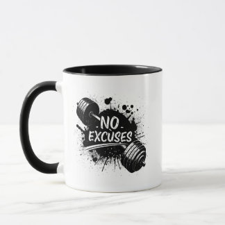 No Excuses Mug – Bold Motivational Coffee Cup Mok