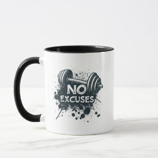 No Excuses Mug – Bold Motivational Coffee Cup Mok