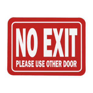 NO EXIT-teken voor deur Magneet