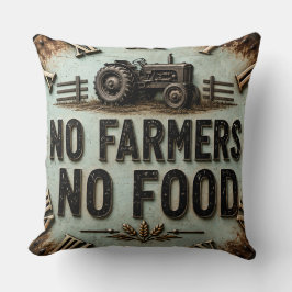 No Farmers No Food Rustic Farmhouse Tractor Kussen