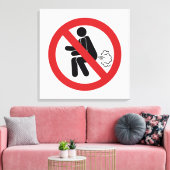 NO Farting ⚠ Funny Thai Toilet Sign ⚠ Canvas Afdruk (Insitu (Woonkamer))