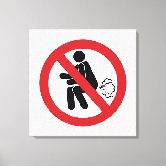 NO Farting ⚠ Funny Thai Toilet Sign ⚠ Canvas Afdruk (Voorkant)
