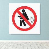 NO Farting ⚠ Funny Thai Toilet Sign ⚠ Canvas Afdruk (Insitu (Houten vloer))