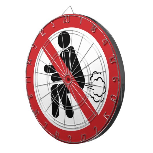 NO Farting ⚠ Funny Thai Toilet Sign ⚠ Dartbord (Voorkant Rechts)