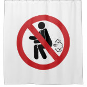 NO Farting ⚠ Funny Thai Toilet Sign ⚠ Douchegordijn (Voorkant)