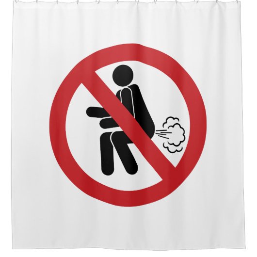 NO Farting ⚠ Funny Thai Toilet Sign ⚠ Douchegordijn (Voorkant)