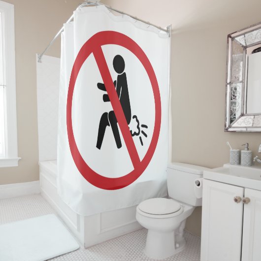 NO Farting ⚠ Funny Thai Toilet Sign ⚠ Douchegordijn (In situ)