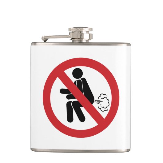 NO Farting ⚠ Funny Thai Toilet Sign ⚠ Heupfles (Voorkant)