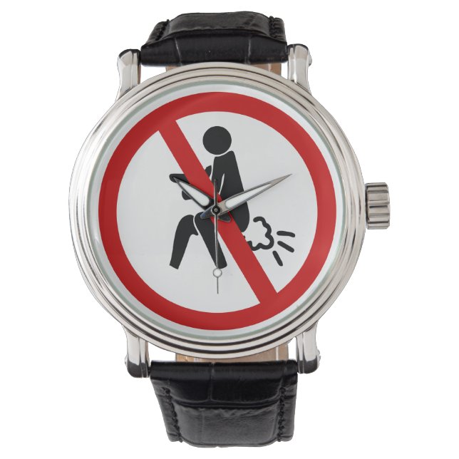 NO Farting ⚠ Funny Thai Toilet Sign ⚠ Horloge (Voorkant)