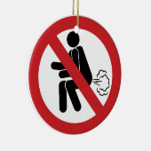 NO Farting ⚠ Funny Thai Toilet Sign ⚠ Keramisch Ornament (Rechts)