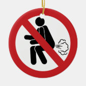 NO Farting ⚠ Funny Thai Toilet Sign ⚠ Keramisch Ornament (Voorkant)