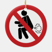NO Farting ⚠ Funny Thai Toilet Sign ⚠ Keramisch Ornament (Achterkant)