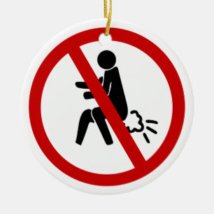 NO Farting ⚠ Funny Thai Toilet Sign ⚠ Keramisch Ornament