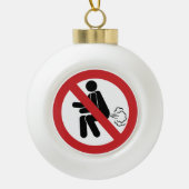 NO Farting ⚠ Funny Thai Toilet Sign ⚠ Keramische Bal Ornament (Voorkant)