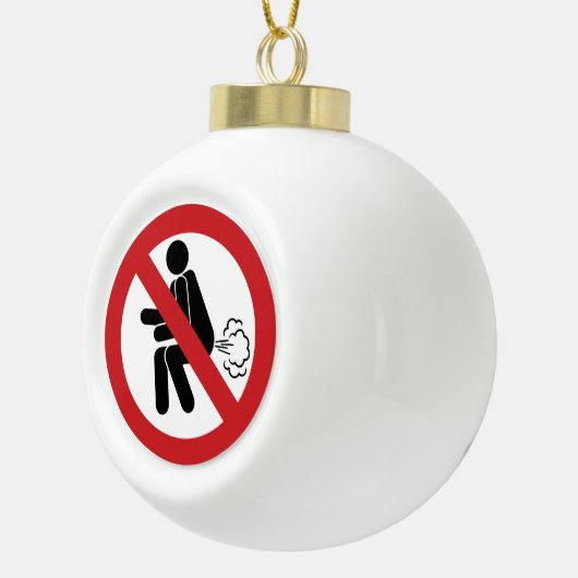 NO Farting ⚠ Funny Thai Toilet Sign ⚠ Keramische Bal Ornament (Rechts)