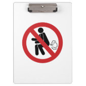 NO Farting ⚠ Funny Thai Toilet Sign ⚠ Klembord (Voorkant)
