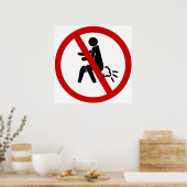 NO Farting ⚠ Funny Thai Toilet Sign ⚠ Poster (Keuken)