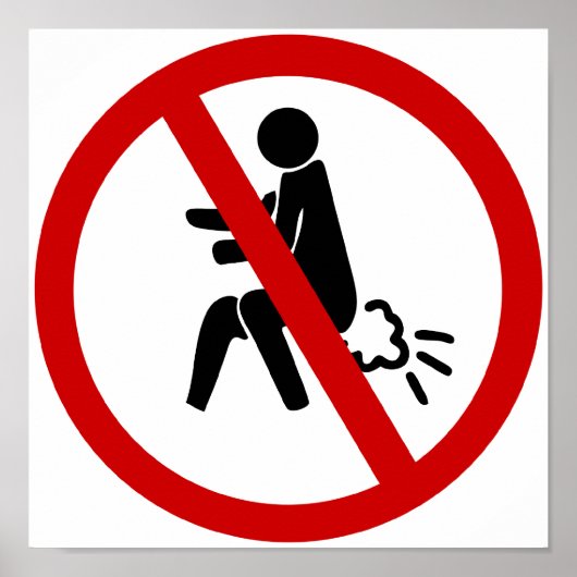 NO Farting ⚠ Funny Thai Toilet Sign ⚠ Poster (Voorkant)