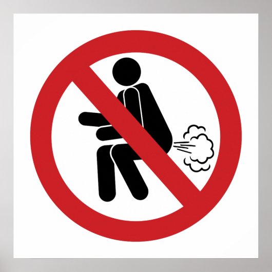 NO Farting ⚠ Funny Thai Toilet Sign ⚠ Poster (Voorkant)