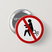 NO Farting ⚠ Funny Thai Toilet Sign ⚠ Ronde Button 5,7 Cm (Voorkant /achterkant)