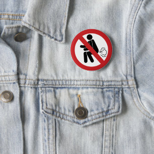 NO Farting ⚠ Funny Thai Toilet Sign ⚠ Ronde Button 5,7 Cm