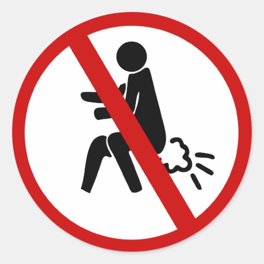NO Farting ⚠ Funny Thai Toilet Sign ⚠ Ronde Sticker (Voorkant)