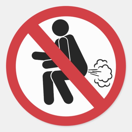 NO Farting ⚠ Funny Thai Toilet Sign ⚠ Ronde Sticker (Voorkant)