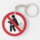 NO Farting ⚠ Funny Thai Toilet Sign ⚠ Sleutelhanger (Achterkant)