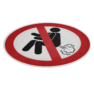 NO Farting ⚠ Funny Thai Toilet Sign ⚠ Snijplank