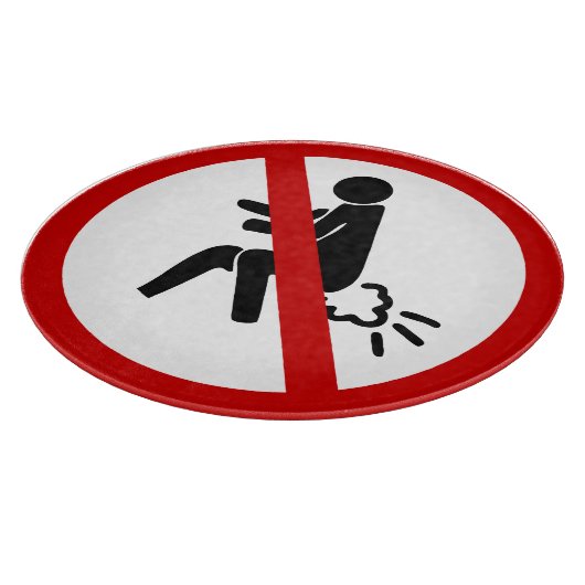 NO Farting ⚠ Funny Thai Toilet Sign ⚠ Snijplank (Hoek)