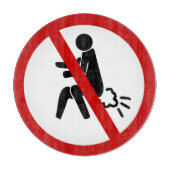 NO Farting ⚠ Funny Thai Toilet Sign ⚠ Snijplank (Voorkant)