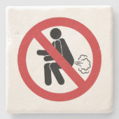 NO Farting ⚠ Funny Thai Toilet Sign ⚠ Stenen Onderzetter (Voorkant)