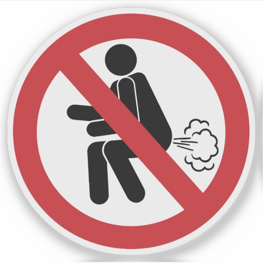 NO Farting ⚠ Funny Thai Toilet Sign ⚠ Sticker (Voorkant)