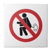 NO Farting ⚠ Funny Thai Toilet Sign ⚠ Tegeltje (Voorkant)
