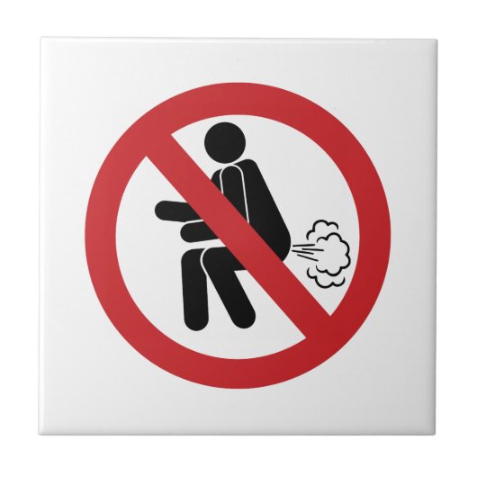 NO Farting ⚠ Funny Thai Toilet Sign ⚠ Tegeltje (Voorkant)