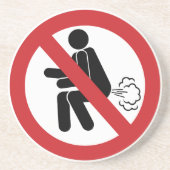 NO Farting ⚠ Funny Thai Toilet Sign ⚠ Zandsteen Onderzetter (Voorkant)