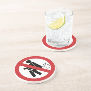 NO Farting ⚠ Funny Thai Toilet Sign ⚠ Zandsteen Onderzetter