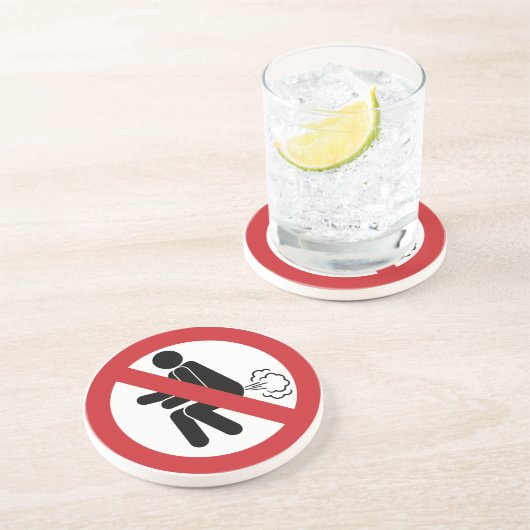 NO Farting ⚠ Funny Thai Toilet Sign ⚠ Zandsteen Onderzetter (Zijkant)