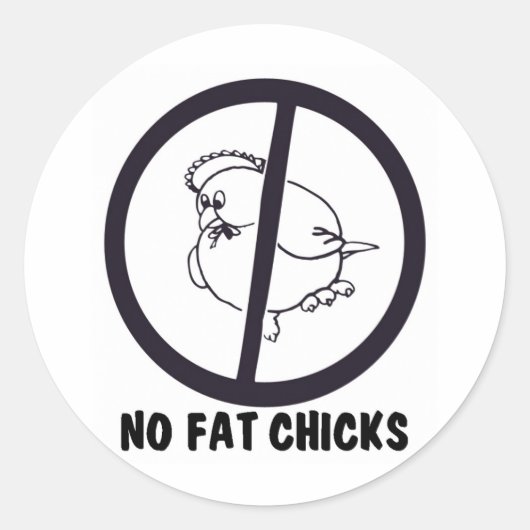 NO-FAT-CHICKS-0995 RONDE STICKER (Voorkant)