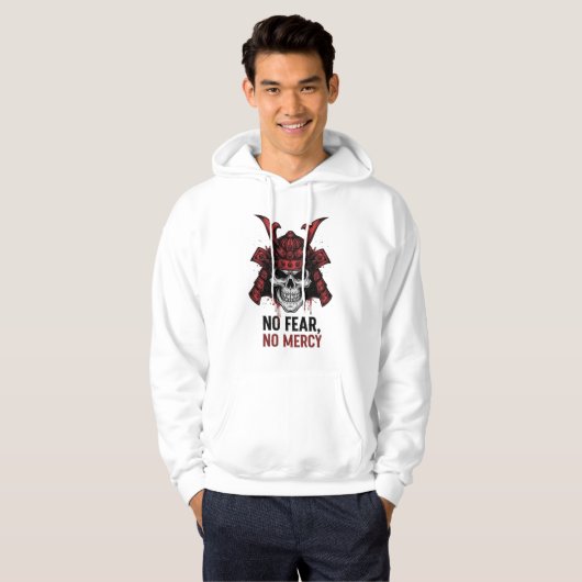 No Fear No Mercy Samurai Skull Hoodie - Bold Warri (Voorkant volledig)