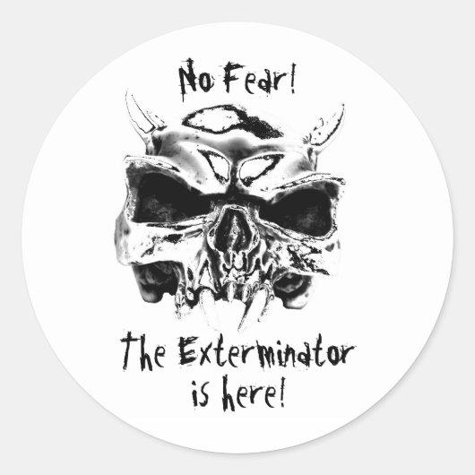 No Fear! Ronde Sticker (Voorkant)