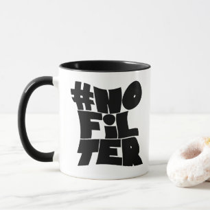 #No Filter - Vetgedrukte Retro Typografie Mok
