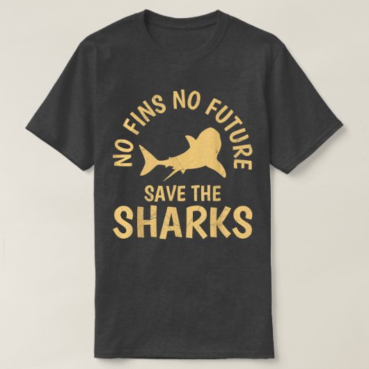 No Fins no Future Save our Sharks Shark protection T-shirt (Design voorkant)