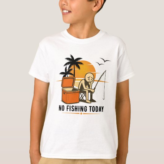 No Fishing Today Sad Stickman Fishing Lovers T-shirt (Voorkant)