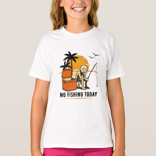 No Fishing Today Sad Stickman Fishing  Lovers T-shirt (Voorkant)