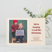 No Frills Funny Photo Holiday Kaart (Staand voorkant)