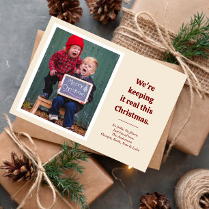 No Frills Funny Photo Holiday Kaart